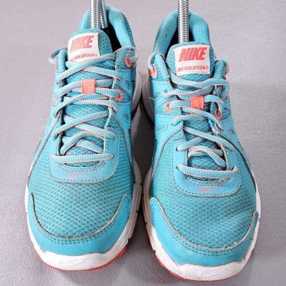 Nike Revolution 2 Running Shoes Womens 7.5 Aqua Coral Mesh Athletic Gym Sneaker - Picture 3 of 11